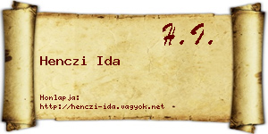 Henczi Ida névjegykártya