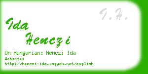 ida henczi business card